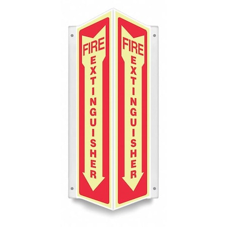 Condor High Visibility Safety Sign, 18 in Height, 7 1/2 in Width, PETG, V-Shape Projection, English 480Z22