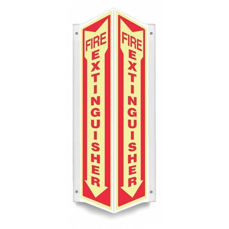 Condor High Visibility Safety Sign, 24 in Height, 7 1/2 in Width, PETG, V-Shape Projection, English 480Z23