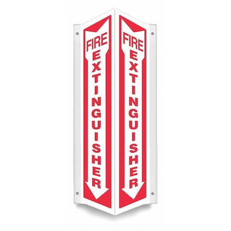 Condor High Visibility Safety Sign, 24 in Height, 7 1/2 in Width, PETG, V-Shape Projection, English 480Z26