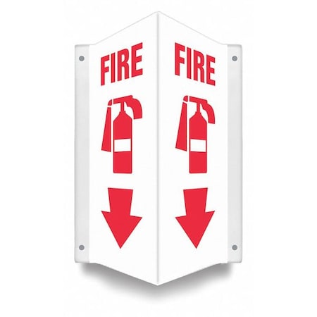 Condor High Visibility Safety Sign, 12 in Height, 7 1/2 in Width, PETG, V-Shape Projection, English 480Z30