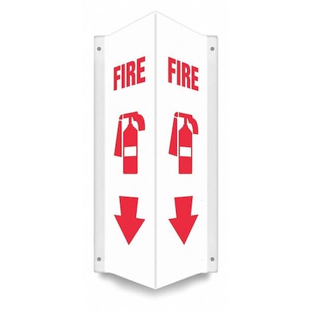 Condor High Visibility Safety Sign, 18 in Height, 7 1/2 in Width, PETG, V-Shape Projection, English 480Z31