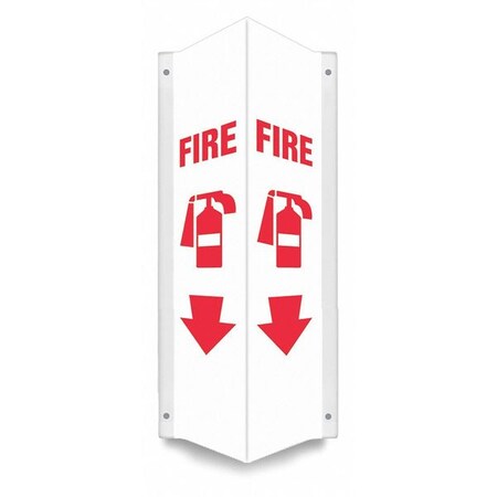 Condor High Visibility Safety Sign, 24 in Height, 7 1/2 in Width, PETG, V-Shape Projection, English 480Z32