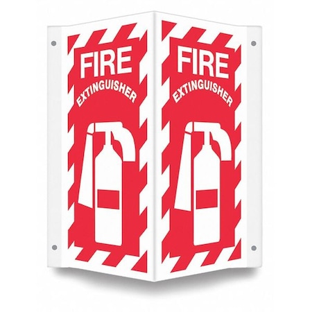 Condor High Visibility Safety Sign, 24 in Height, 18 in Width, PETG, V-Shape Projection, English 480Z33