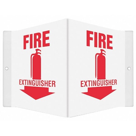 Condor High Visibility Safety Sign, 6 in Height, 8 1/2 in Width, PETG, V-Shape Projection, English 480Z34