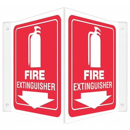 Condor High Visibility Safety Sign, 12 in Height, 14 in Width, PETG, V-Shape Projection, English 480Z36