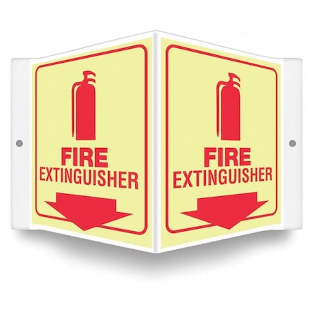 Condor High Visibility Safety Sign, 6 in Height, 8 1/2 in Width, PETG, V-Shape Projection, English 480Z37