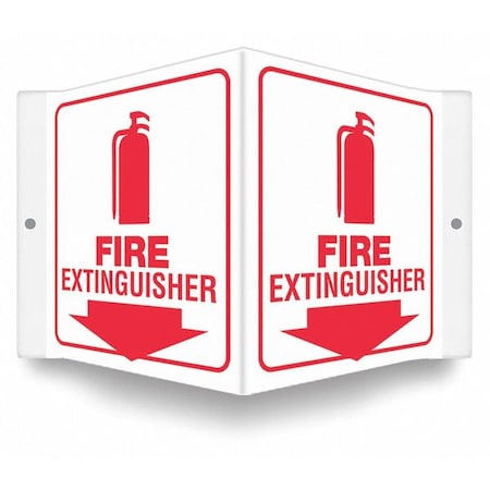 Condor High Visibility Safety Sign, 6 in Height, 8 1/2 in Width, PETG, V-Shape Projection, English 480Z38