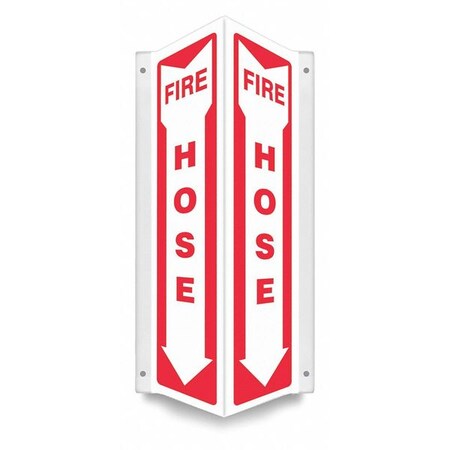 Condor High Visibility Safety Sign, 18 in Height, 7 1/2 in Width, PETG, V-Shape Projection, English 480Z43