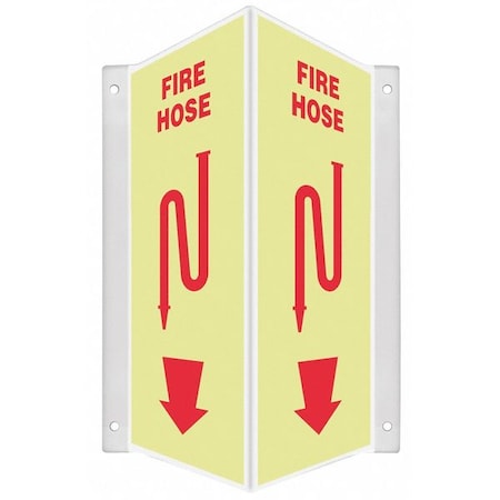 Condor High Visibility Safety Sign, 12 in Height, 7 1/2 in Width, PETG, V-Shape Projection, English 480Z46