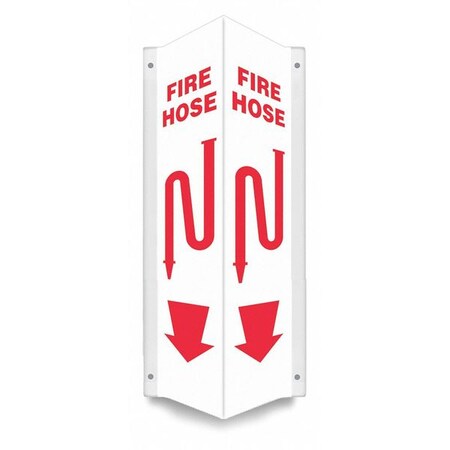 Condor High Visibility Safety Sign, 24 in Height, 7 1/2 in Width, PETG, V-Shape Projection, English 480Z49