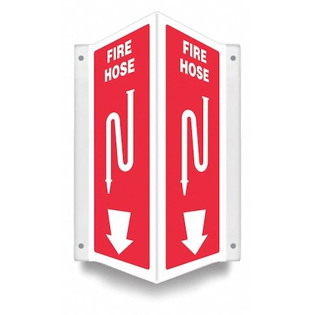Condor High Visibility Safety Sign, 12 in Height, 7 1/2 in Width, PETG, V-Shape Projection, English 480Z50
