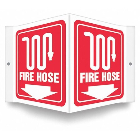 Condor High Visibility Safety Sign, 6 in Height, 8 1/2 in Width, PETG, V-Shape Projection, English 480Z53