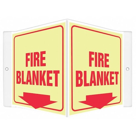 Condor High Visibility Safety Sign, 6 in Height, 8 1/2 in Width, PETG, V-Shape Projection, English 480Z57