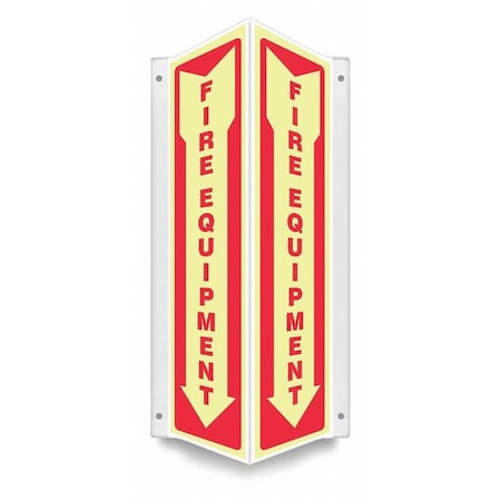 Condor High Visibility Safety Sign, 18 in Height, 7 1/2 in Width, PETG, V-Shape Projection, English 480Z60