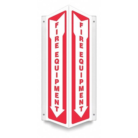 Condor High Visibility Safety Sign, 18 in Height, 7 1/2 in Width, PETG, V-Shape Projection, English 480Z61