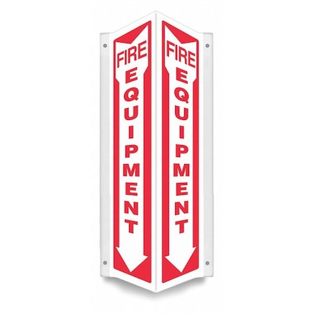 Condor High Visibility Safety Sign, 24 in Height, 7 1/2 in Width, PETG, V-Shape Projection, English 480Z62