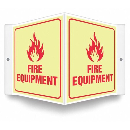 Condor High Visibility Safety Sign, 6 in Height, 8 1/2 in Width, PETG, V-Shape Projection, English 480Z63