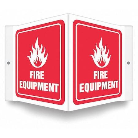 Condor High Visibility Safety Sign, 6 in Height, 8 1/2 in Width, PETG, V-Shape Projection, English 480Z64