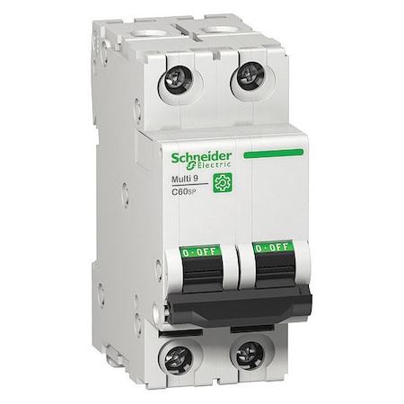 Schneider Electric Miniature Circuit Breaker, C60SP Series, 1A, 2 Pole, 240/415/440V AC, 14kA at 240V AC, C Curve M9F22201