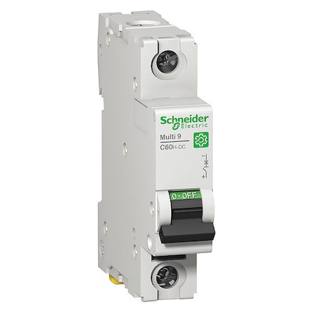 Schneider Electric Miniature Circuit Breaker, C60H-DC Series, 63A, 1 Pole, Not Rated, 5kA at 250V DC, D Curve M9U31163