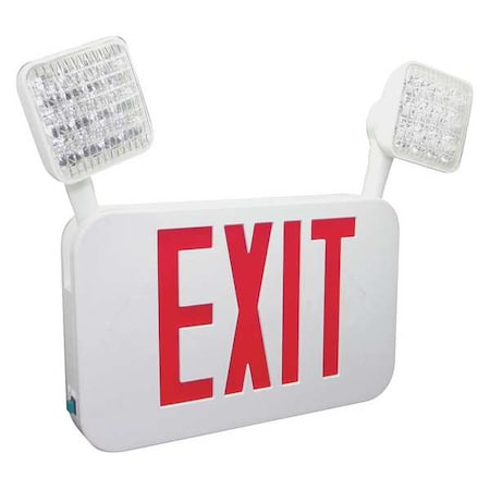Fulham Exit Sign with Emergency Lights, White, 2 Face(s), LED, Wall/Ceiling Mount, Nickel Cadmium FHEC35R