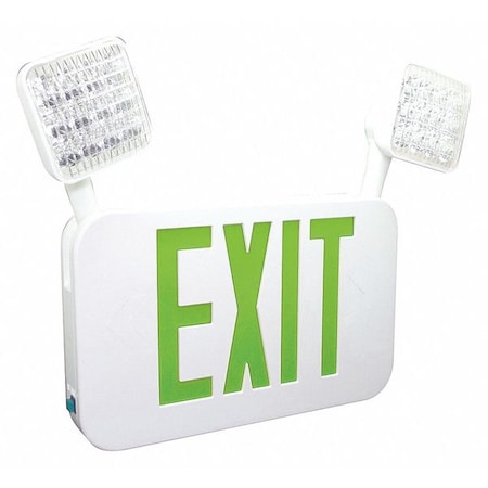 Fulham Exit Sign with Emergency Lights, White, 2 Face(s), LED, Wall/Ceiling Mount, Nickel Cadmium FHEC35G