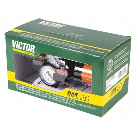 Victor Gas Regulator, Propane, Propylene, Single Stage, 0.965"-14 Inlet, 9/16"-18 Outlet, 5 to 125 psi 0781-3632