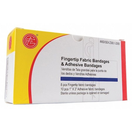 Zoro Select Fingertip Bandages, 3" L x 1" W, PK18 9999-0107