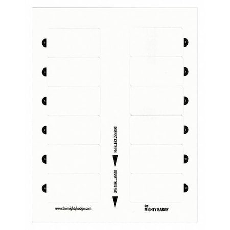 The Mighty Badge Insert, 1-1/2" x 2-3/4", Blank Legend, PK5 901856