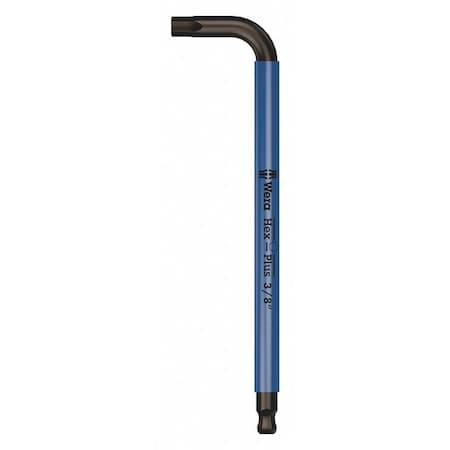 Wera Plain L Key Hex Key, 3/8 in Tip Size, 8 in Long, 9 in Short 05022638001