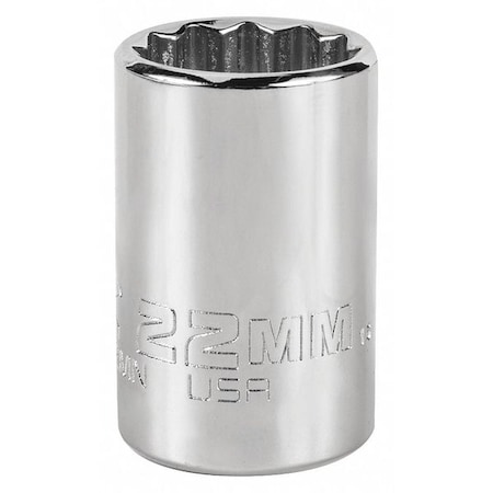 Proto Socket, 1/2", Metric, Size 22mm J5422MN