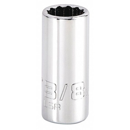 Proto 1/4 in Drive, Triple Square SAE Socket, 12 Points, Steel, Chrome, 3/8 in J4712N