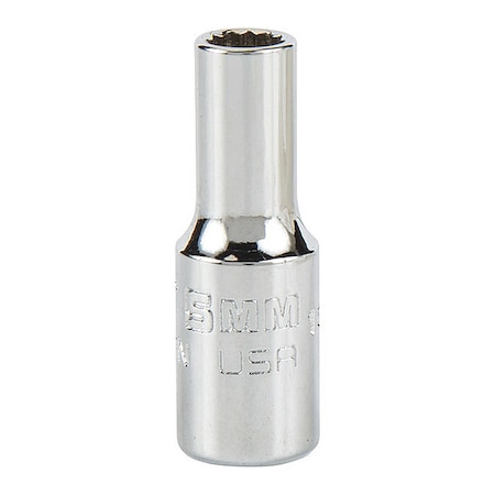 Proto 1/4 in Drive, 5mm Triple Square Metric, Socket, 12 Points, Steel, Chrome, 5 mm J4705MN