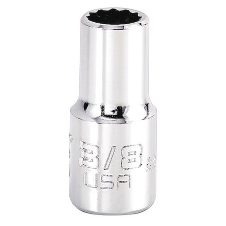 Proto 3/8 in Drive, 3/8" Triple Square SAE, Socket, 12 Points, Steel, Chrome, 3/8 in J5212N