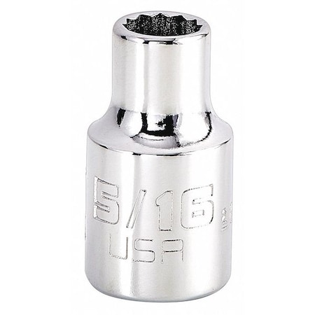 Proto 3/8 in Drive, Triple Square SAE Socket, 12 Points, Steel, Chrome, 5/16 in J5210N
