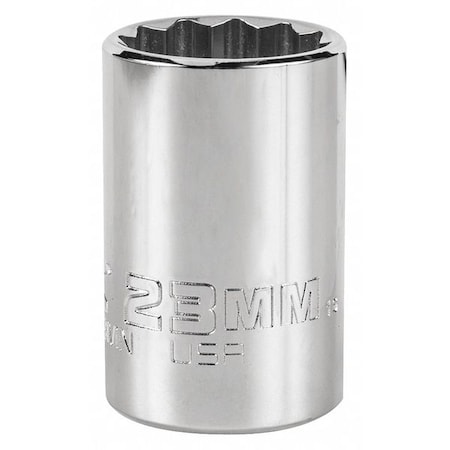 Proto 1/2 in Drive, Triple Square Metric Socket, 12 Points, Steel, Chrome, 23 mm J5423MN