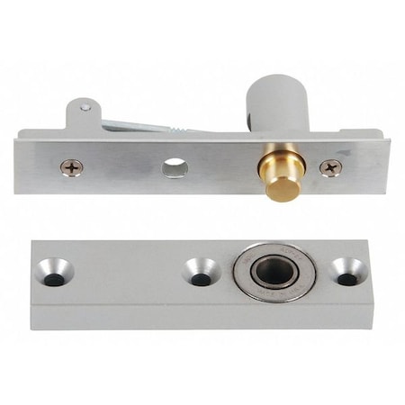 Ives Pivot Hinge, Cast Brass, Surface Mounting, 1 1/4 in Leaf W x 1 5/8 in Leaf H, Satin Chrome 7253 TOP US26D