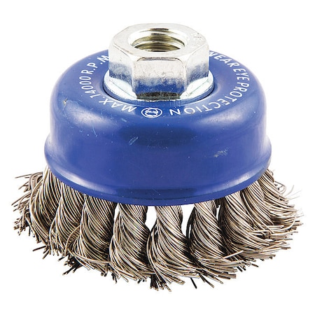 Zoro Select Cup Brush, Knotted, 2-3/4" dia., Arbor Hole 66252838812