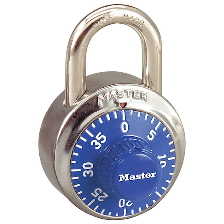 Master Lock Combination Padlock, V660 Control Key, Hardened Steel, Stainless Steel 1525BLU