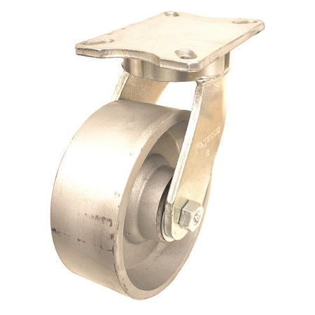 Zoro Select Plate Caster, 5400 lb. Ld Rating, Gy Wheel P27S-D100R-18