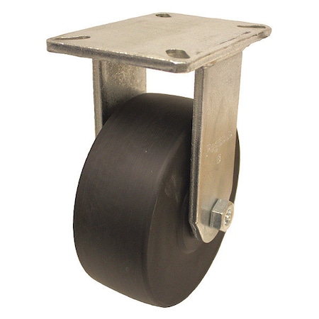 Zoro Select Plate Caster, 5400 lb. Ld Rating, Bk Wheel P27R-NMB080K-18