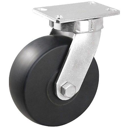 Zoro Select Plate Caster, 3000 lb. Ld Rating, Bk Wheel P27SX-NMB060K-16