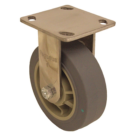 Zoro Select Plate Caster, 350 lb. Ld Rating, Gy Wheel P21RX-RP050D-14-AM