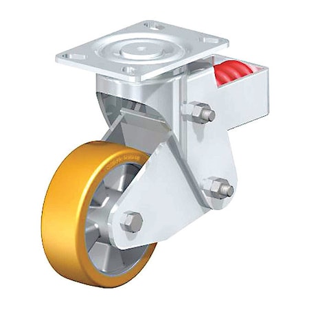 Zoro Select Plate Caster, 1100 lb. Ld Rating, Yl Wheel LHF-ALTH 150K-16