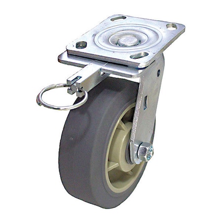 Zoro Select Plate Caster, 600 lb. Ld Rating, Gy Wheel P21S-PRP080R-14-DL