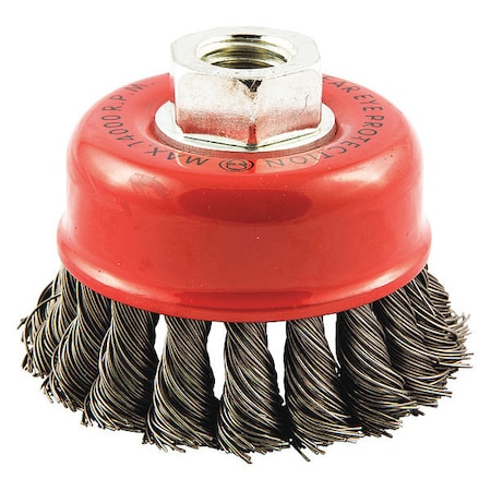 Zoro Select Cup Brush, Knotted, 2-3/4" dia., Arbor Hole 66252839033