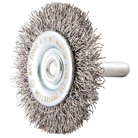 Zoro Select Wire Wheel Brush, Crimped, Carbon Steel 66252839030