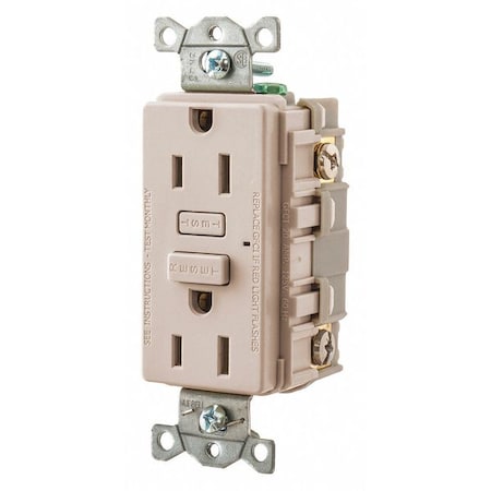 Bryant GFCI Receptacle, Self-Testing, 2 Poles GF15LA