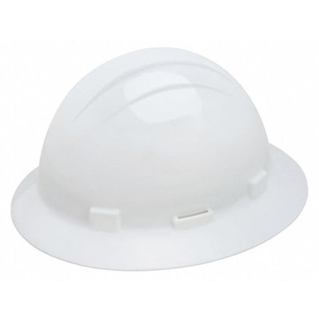 Deltaplus Hard Hat, Americana, Polyethylene, 4 Point Ratchet, Type 1, Class E, White WEL19261WH