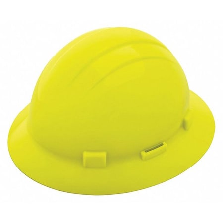 Deltaplus Hard Hat, Americana, Polyethylene, 4 Point Pinlock, Type 1, Class E, Hi-Vis Yellow WEL19304RE